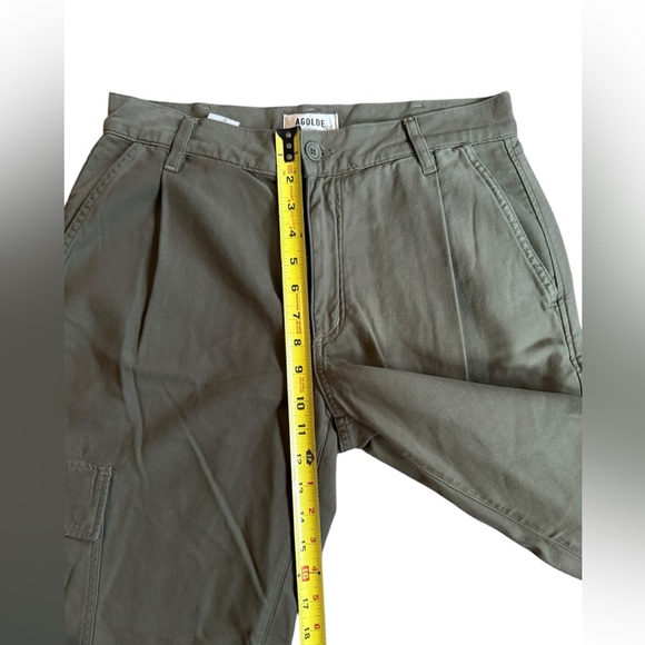 Agolde Jericho Cropped Cargo Pants High Waisted Relaxed Fit Size 27 Green - Picture 7 of 11